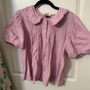 Universal Thread Light Pink Blouse with Peter Pan Collar